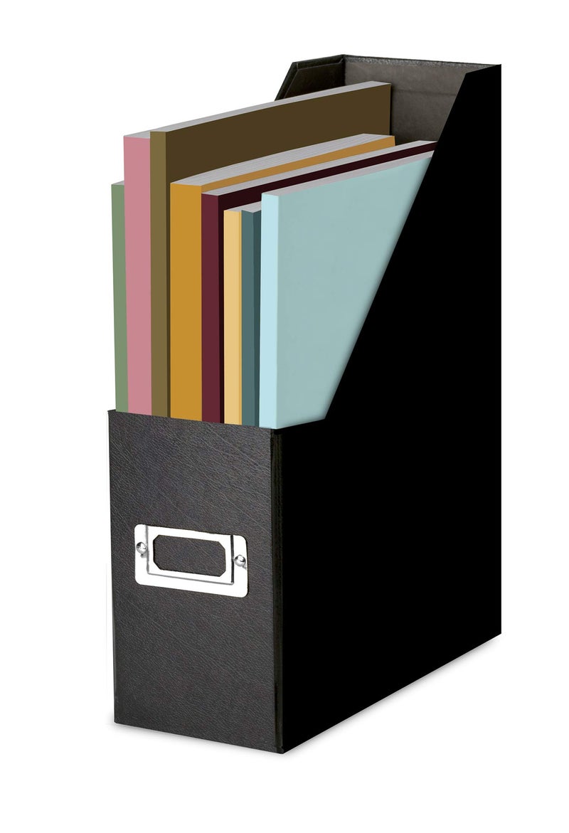 Snap-N-Store Fiberboard Magazine File with PVC Laminate, 12.25 x 3.88 x 9.75 Inches, Black (SNS01565) - Image 1